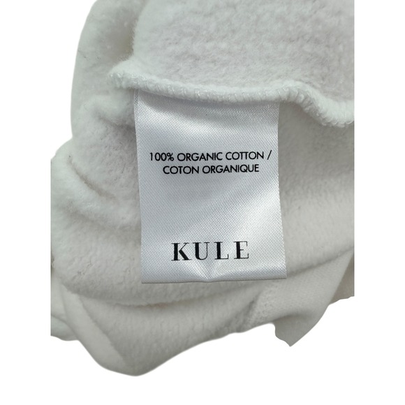 KULE Womens Organic LOVE Sweatshirt L White Green Pullover Crew Casual Lounge - Picture 6 of 9